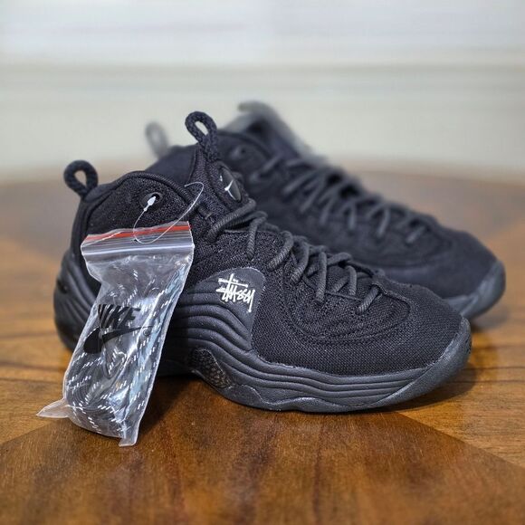 Nike Stussy x Air Penny 2 Triple Black Men's Shoes DQ5674-001 Men’s Size 6.5 New - Picture 4 of 16